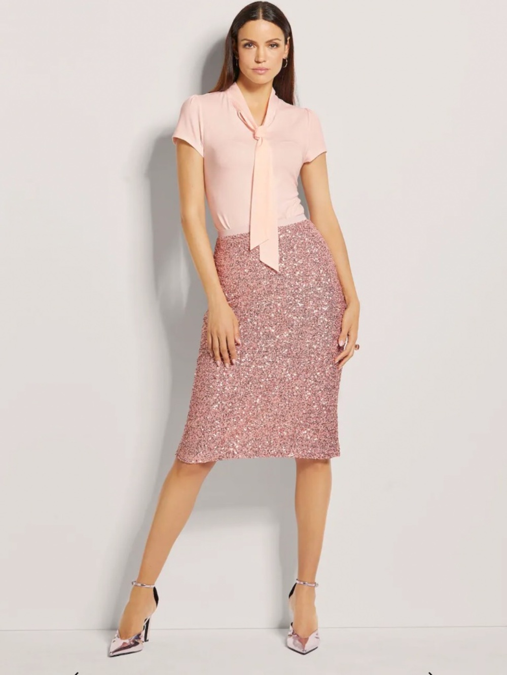 Susana Monaco Pink Sequin Skirt XL